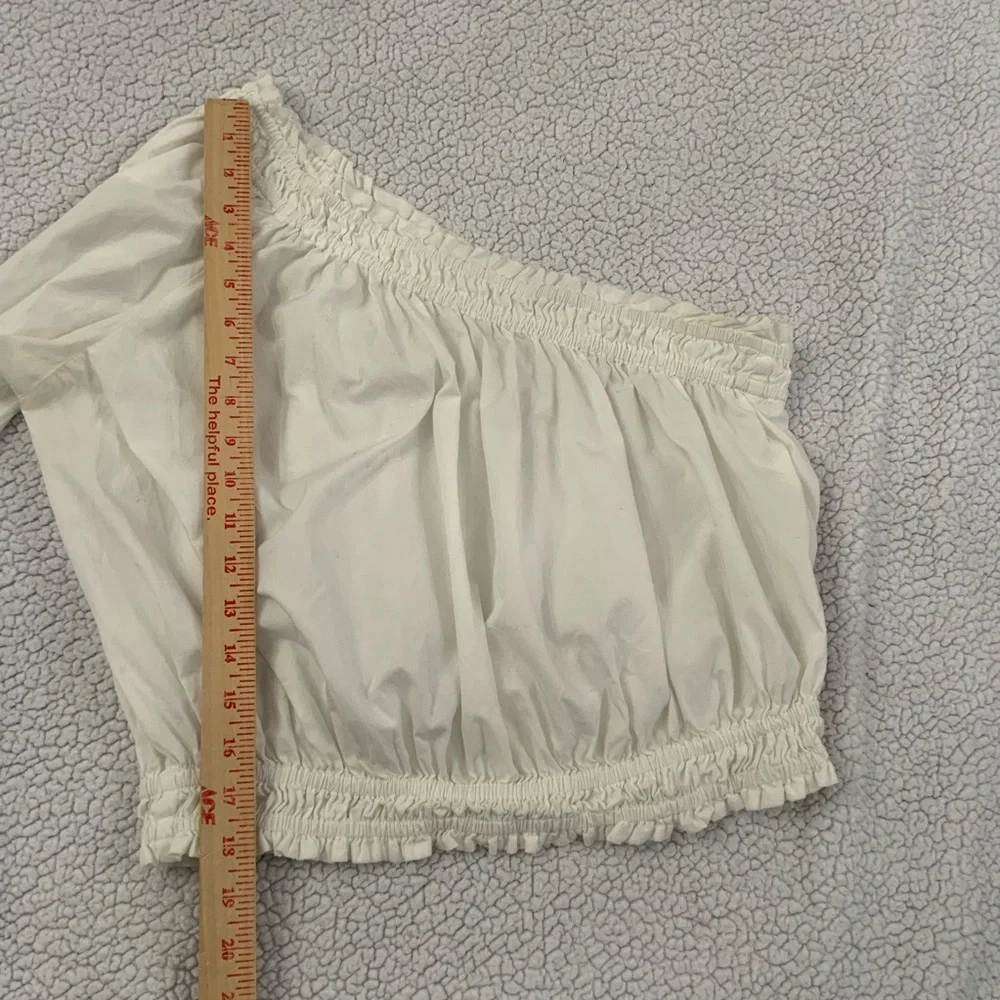 Free People Anabelle Asymmetrical Top One Shoulder White Cotton Womens Small